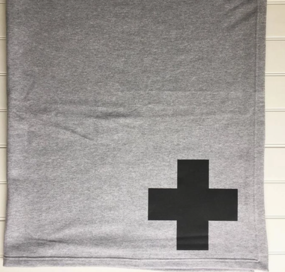 Swiss Cross Sweatshirt Throw Blanket